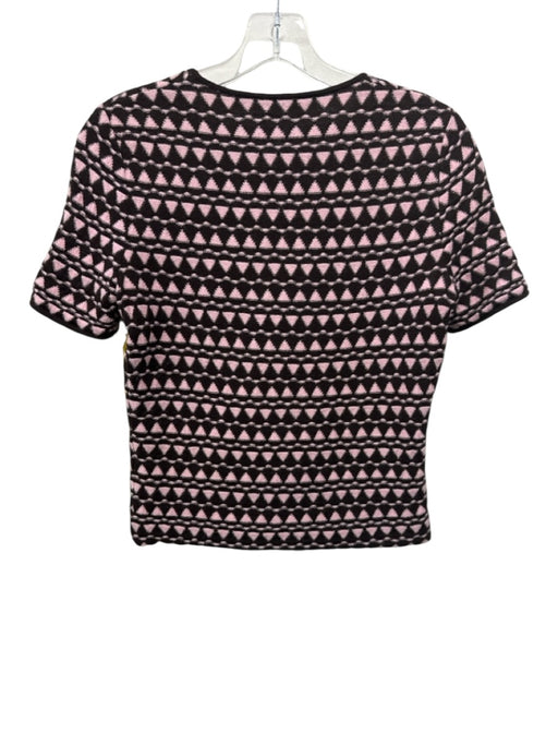 Salvatore Ferragamo Size XS Brown & Pink Virgin Wool Blend Knit Triangles Top Brown & Pink / XS