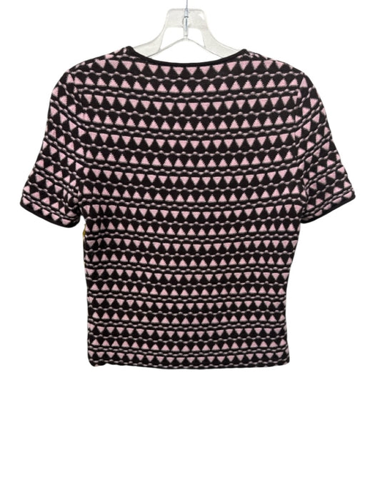 Salvatore Ferragamo Size XS Brown & Pink Virgin Wool Blend Knit Triangles Top Brown & Pink / XS