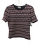 Salvatore Ferragamo Size XS Brown & Pink Virgin Wool Blend Knit Triangles Top Brown & Pink / XS
