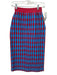 Tory Burch Size XS Red & Blue Polyester Blend Synthetic Knit Side Zip Skirt Red & Blue / XS