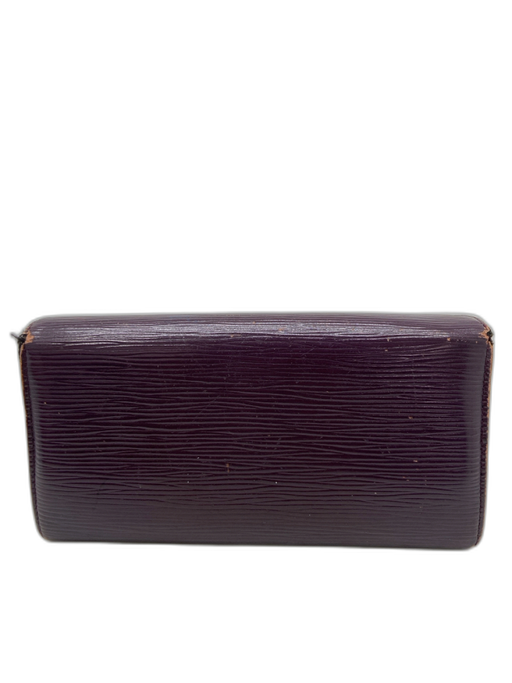 Louis Vuitton Plum Purple Leather Epi Snap Continental Wallets Plum Purple