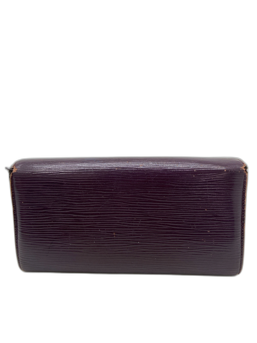 Louis Vuitton Plum Purple Leather Epi Snap Continental Wallets Plum Purple