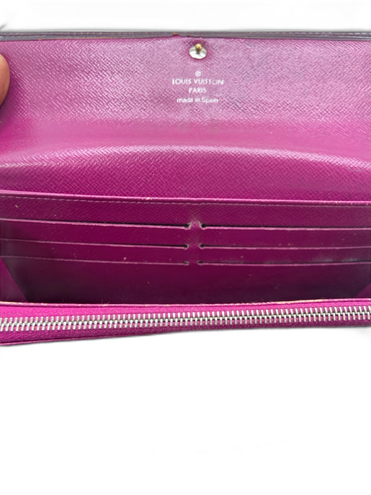 Louis Vuitton Plum Purple Leather Epi Snap Continental Wallets Plum Purple