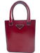 Prada Red Patent Leather Logo Top Handle Crossbody Strap Bag Red / Mini