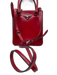 Prada Red Patent Leather Logo Top Handle Crossbody Strap Bag Red / Mini