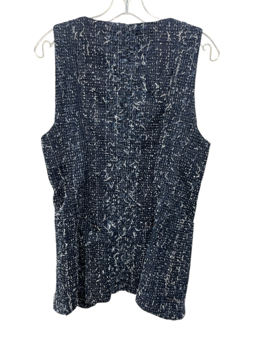 Maeve Size S Blue & White Cotton Denim Square Neck distressed Pockets Vest Blue & White / S