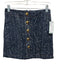 Maeve Size XXS Blue & White Cotton Denim Distressed Button Down Mini Skirt Blue & White / XXS