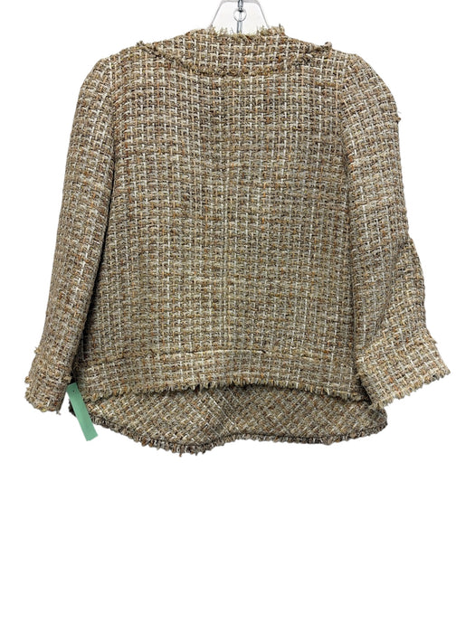 Ann Mashburn Size XS/S Beige Viscose Blend Tweed Open Front A Line Skirt Set Beige / XS/S