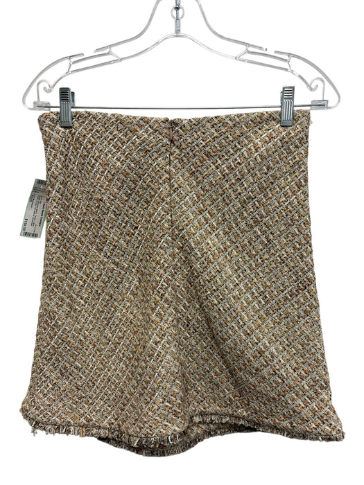 Ann Mashburn Size XS/S Beige Viscose Blend Tweed Open Front A Line Skirt Set Beige / XS/S