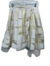Abbey Glass Size S Cream & Gold Polyester Blend sheared stripe Pleated Skirt Cream & Gold / S