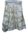Abbey Glass Size S Cream & Gold Polyester Blend sheared stripe Pleated Skirt Cream & Gold / S