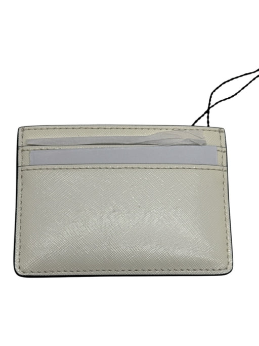 Marc Jacobs White Leather silver tone hardware Logo Cardholder Wallets White