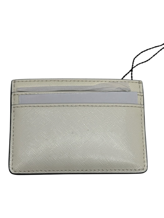 Marc Jacobs White Leather silver tone hardware Logo Cardholder Wallets White