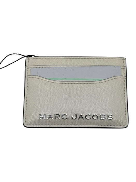 Marc Jacobs White Leather silver tone hardware Logo Cardholder Wallets White