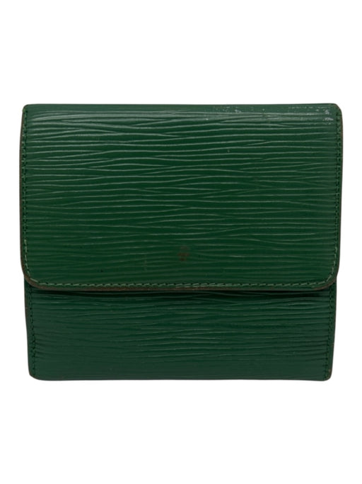 Louis Vuitton Green Epi Leather Snap Closure Bi Fold Wallets Green