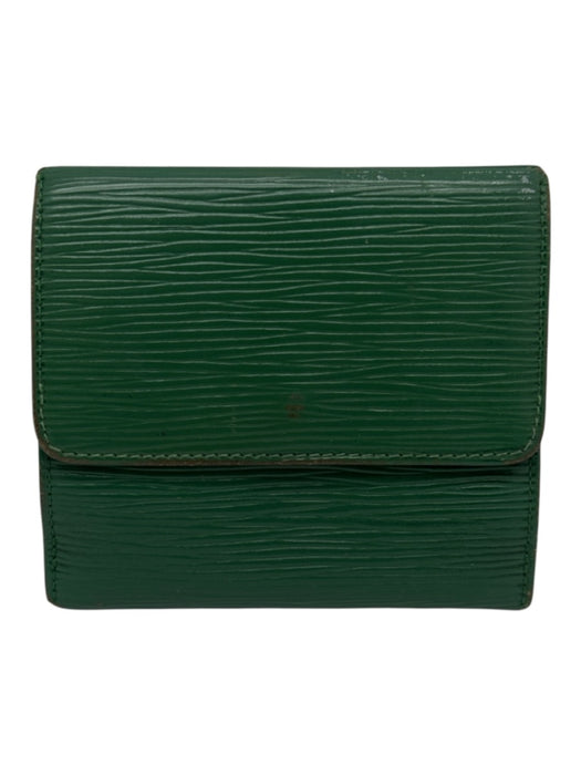 Louis Vuitton Green Epi Leather Snap Closure Bi Fold Wallets Green
