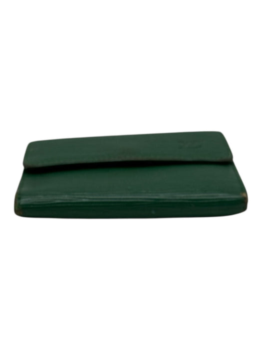 Louis Vuitton Green Epi Leather Snap Closure Bi Fold Wallets Green