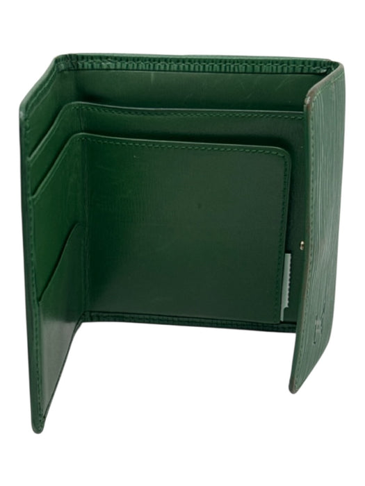 Louis Vuitton Green Epi Leather Snap Closure Bi Fold Wallets Green