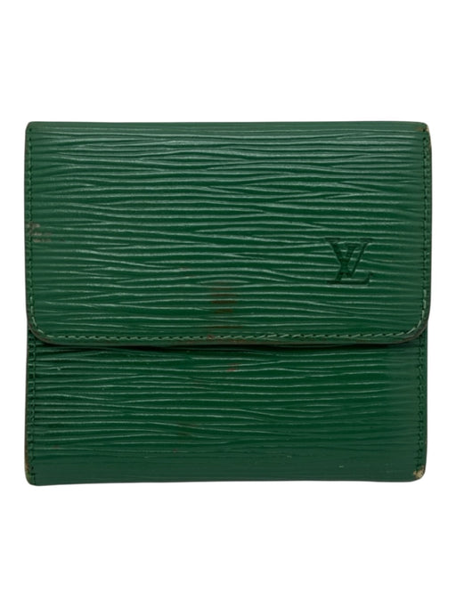 Louis Vuitton Green Epi Leather Snap Closure Bi Fold Wallets Green