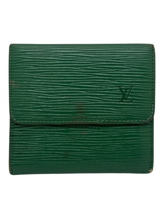 Louis Vuitton Green Epi Leather Snap Closure Bi Fold Wallets Green