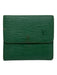 Louis Vuitton Green Epi Leather Snap Closure Bi Fold Wallets Green