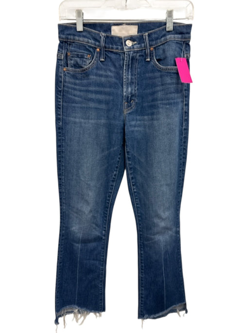 Mother Size 26 Medium Wash Cotton Denim High Waist Cropped Frayed Jeans Medium Wash / 26