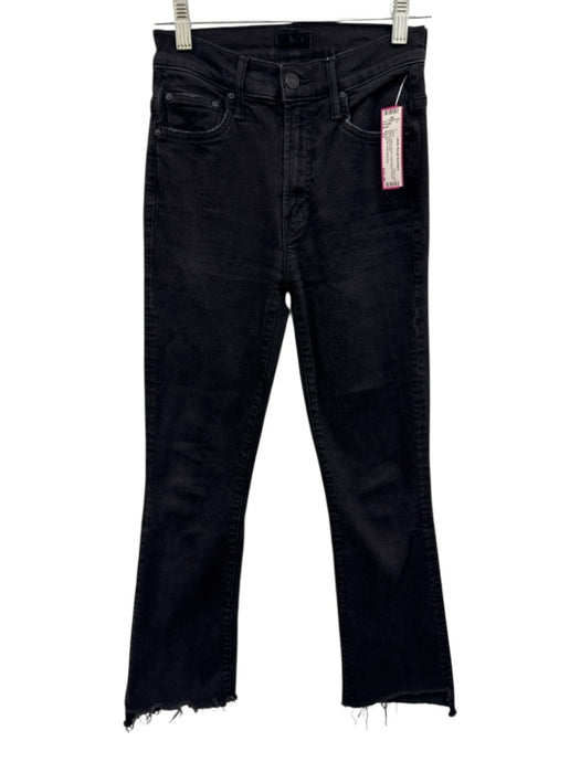 Mother Size 23 Black Cotton Denim High Waist Frayed Jeans Black / 23