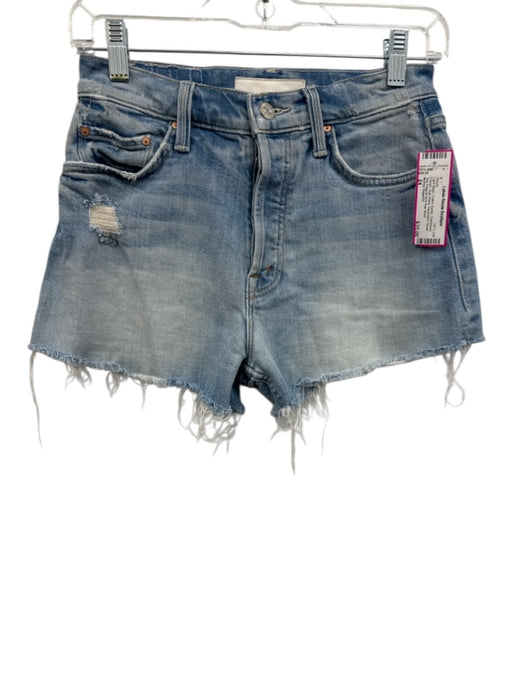 Mother Superior Size 24 Light Wash Cotton Denim Distressed Frayed Shorts Light Wash / 24
