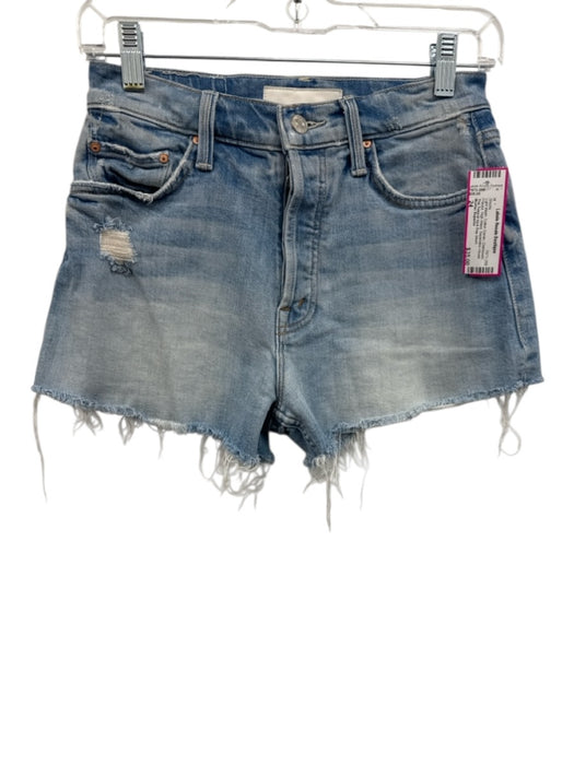 Mother Superior Size 24 Light Wash Cotton Denim Distressed Frayed Shorts Light Wash / 24