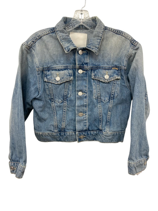 Mother Superior Size S Light Wash Cotton Denim Button Down Pockets Jacket Light Wash / S