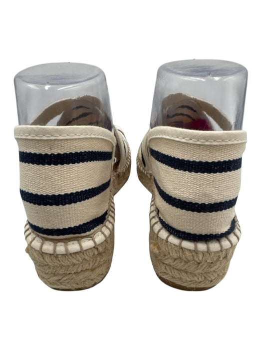 Saint James Shoe Size 37 White & Navy Canvas Stripe Cut Outs Espadrille White & Navy / 37