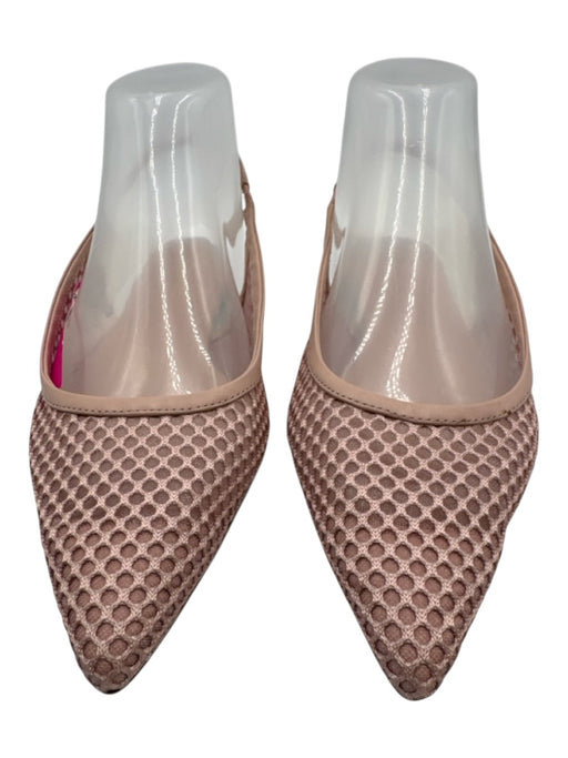 Anthropologie Shoe Size 6 Rose Pink Satin Mesh Pointed Toe Slingbacks Rose Pink / 6
