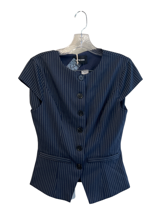 All the Ways Size S Natural Polyester Pin Stripe High Rise Vest Short Set Natural / S
