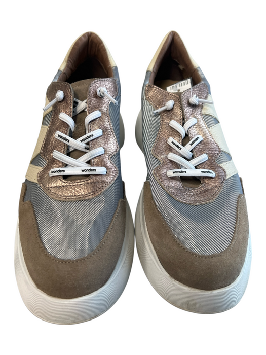 Wonders Shoe Size 39 Brown & Grey Manmade Material Round Toe Platform Shoes Brown & Grey / 39