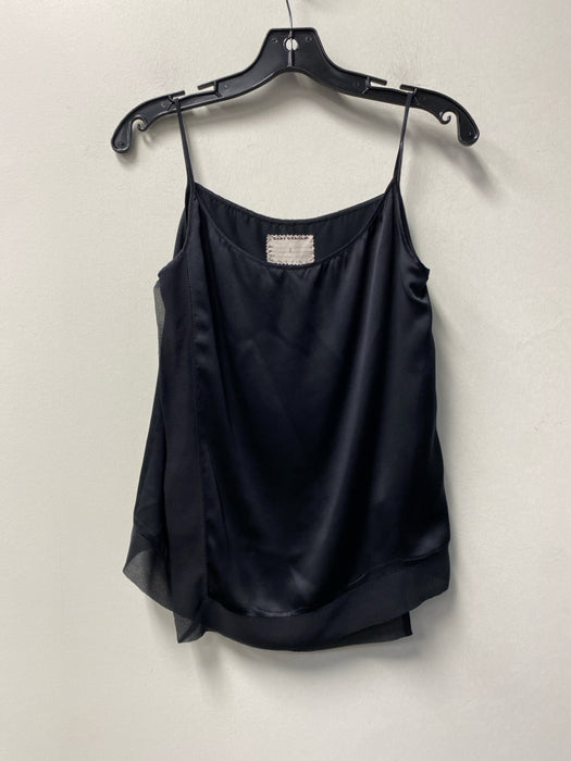 Gary Graham Size 2 Black Silk Slip On Camisole Sheer Detail Top