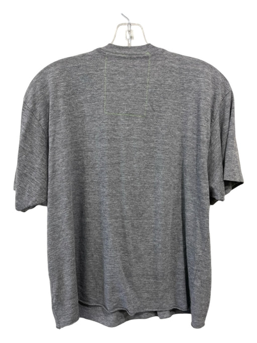 Aviator Nation Size XL Black & Gray Cotton Cropped Short Sleeve Crew Neck Top Black & Gray / XL