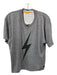 Aviator Nation Size XL Black & Gray Cotton Cropped Short Sleeve Crew Neck Top Black & Gray / XL