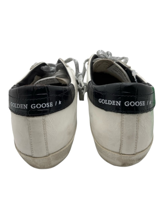 Golden Goose Shoe Size 38 White, Black & Silver Leather Glitter Low Top Sneakers White, Black & Silver / 38