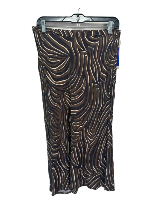 J. McLaughlin Size 8 Black, Brown & Cream Rayon Side Zip Zebra Print Skirt Black, Brown & Cream / 8