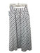 Tory Burch Size 8 White & Black Cotton Striped Maxi Side Zip Seam Detail Skirt White & Black / 8