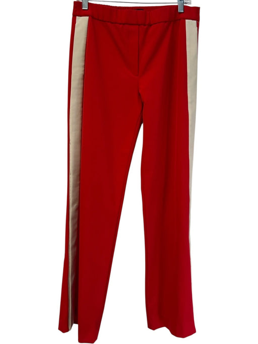 Theory Size M red & cream Nylon Blend Elastic Waist Mid Rise Side Stripes Pants red & cream / M