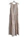 J. McLaughlin Size M Beige Linen & Cotton V Neck Sleeveless Tassle Detail Dress Beige / M