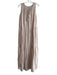 J. McLaughlin Size M Beige Linen & Cotton V Neck Sleeveless Tassle Detail Dress Beige / M