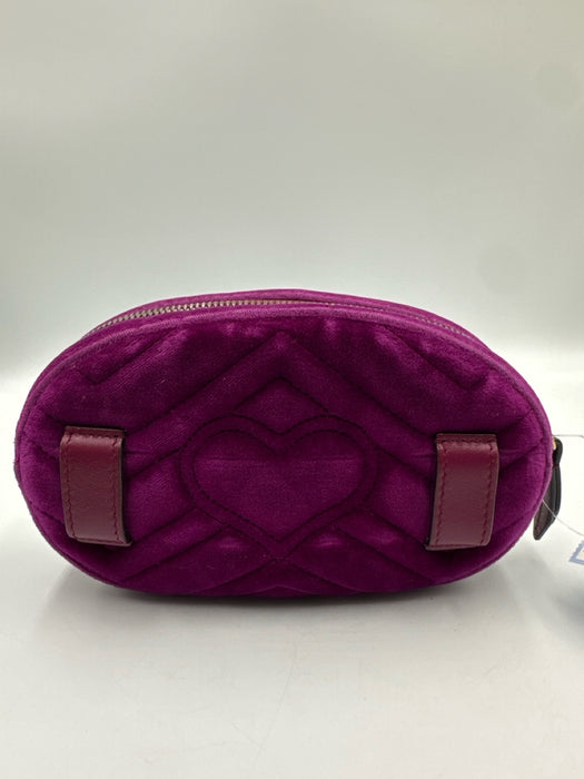 Gucci Purple Velvet Gold hardware Logo Belt Bag Fanny Pack Bag