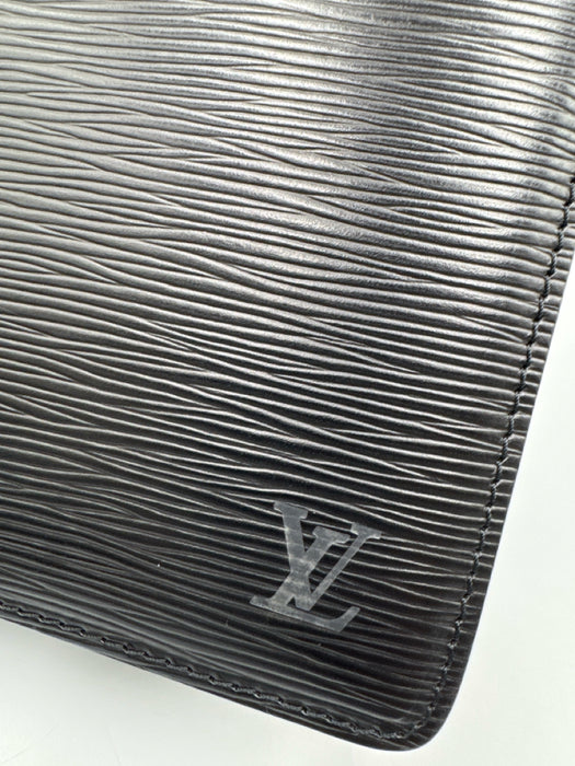 Louis Vuitton Black Leather Epi Gold Hardware Crossbody Bag
