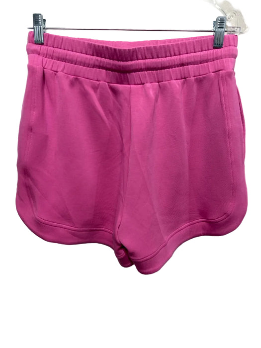 Varley Size M Pink Viscose Drawstring Waist Shorts