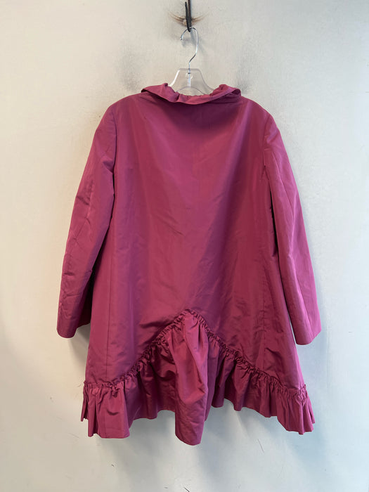 Moschino Size 10 Pink Silk & Polyester Long Sleeve Tie Waist Ruffle Hem Jacket
