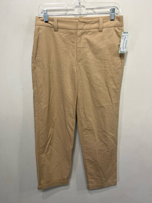 Vince Size 2 Khaki Beige Cotton Zip Fly Mid Rise Straight Leg Trouser Pants