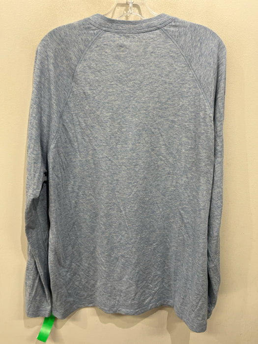 Faherty Size XL Light blue Cotton Blend Heathered Henley Men's Long Sleeve Shirt