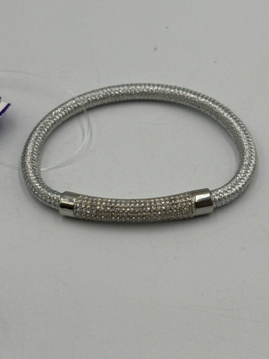 Fossil Silver Steel Magnetic Crystal Woven Bracelet